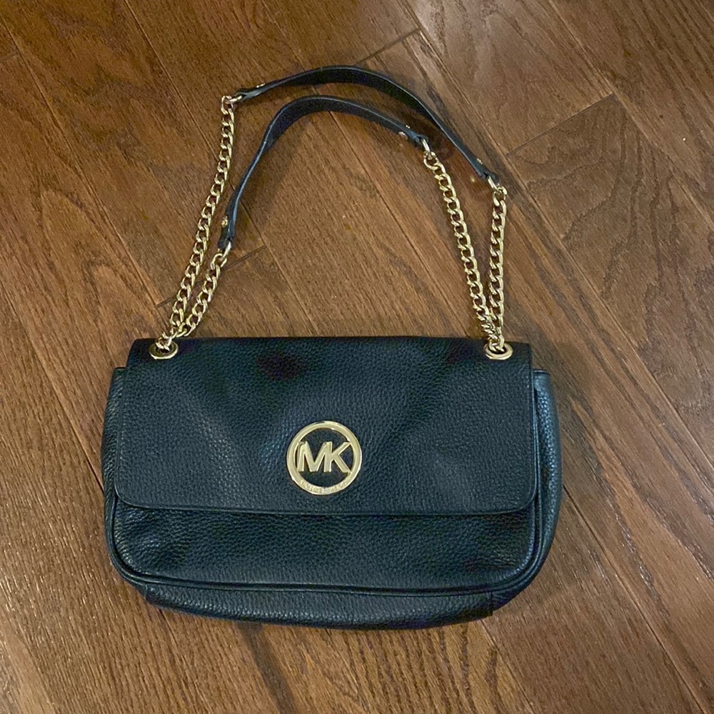 Michael Kors Black Leather Shoulder Bag